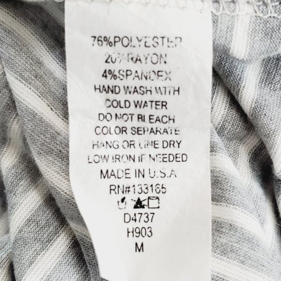 Finn & Clover Racerback Gray White Striped Maxi Comfy Dress Sz M - Picture 9 of 9